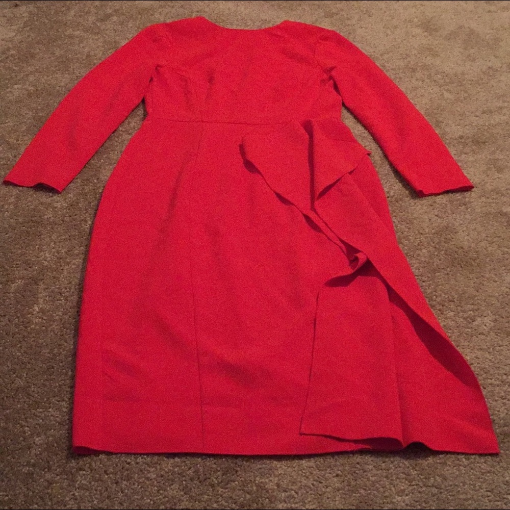Red long sleeve dress